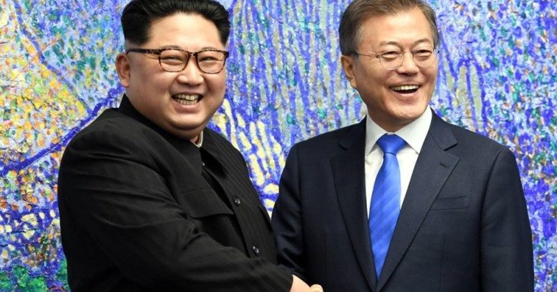 Kim Jong Un and Moon Jae-in