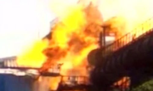 Fire Bhilai Steel Plant TV photo