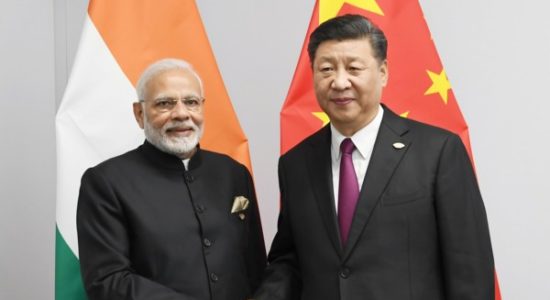 Modi meeting the President of the People’s Republic of China, Mr. Xi Jinping