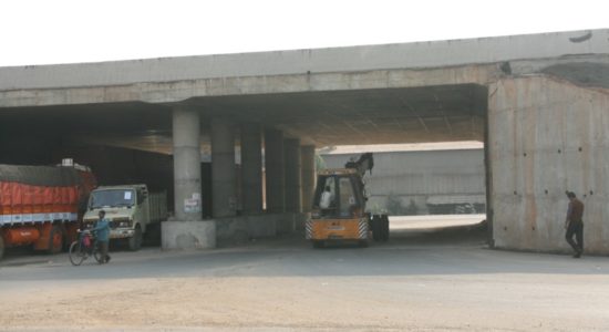 Road under bridge
