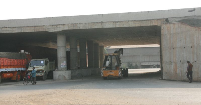 Road under bridge