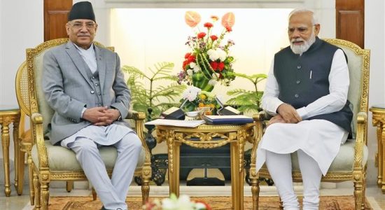 PM Narendra Modi and PM of Nepal, Pushpa Kamal Dahal,