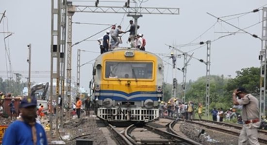 Restoration work continues on war footing at train accident site