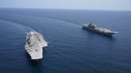 More than 35 aircraft carried out an exercise in the Arabian Sea