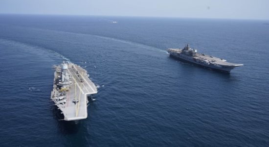 More than 35 aircraft carried out an exercise in the Arabian Sea