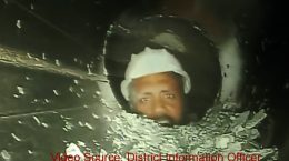 Rescue team officials establish audio-visual contact