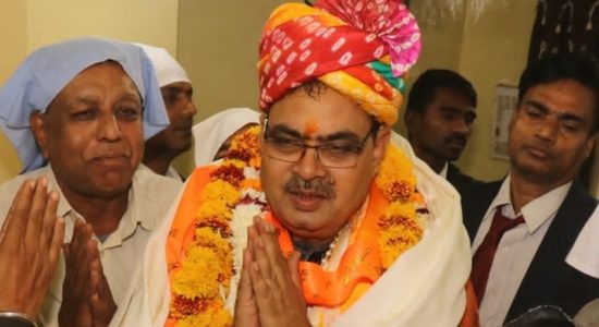 Swearing in ceremony of nominated Chief Minister Sharma at Ram Niwas Bagh