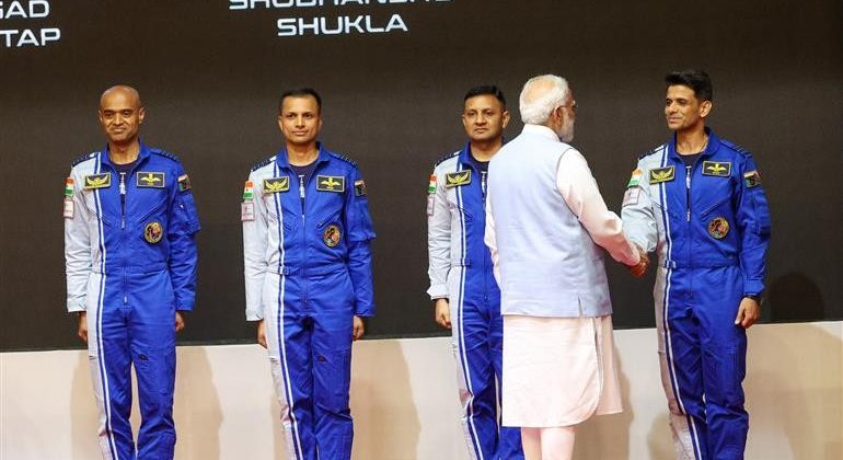 PM reviews Gaganyaan mission and confers 'Astronaut Wings' on four nominated astronauts