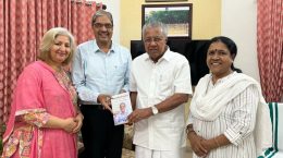 Dr Vishwas Mehta presented his book Ati Jeevanamto Kerala CM Pinarayi Vijayan