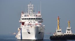 ICG Ship Samudra Paheredar arrives at Manila Bay, Philippines