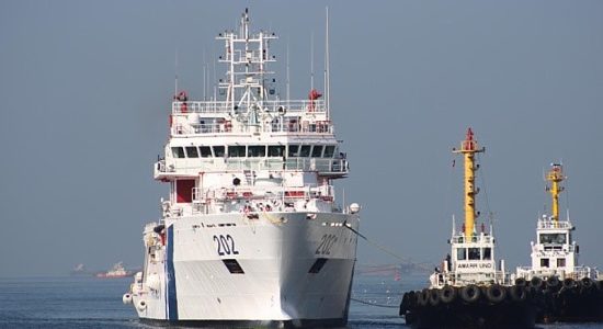 ICG Ship Samudra Paheredar arrives at Manila Bay, Philippines
