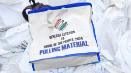 The Polling officers with Polling Materials
