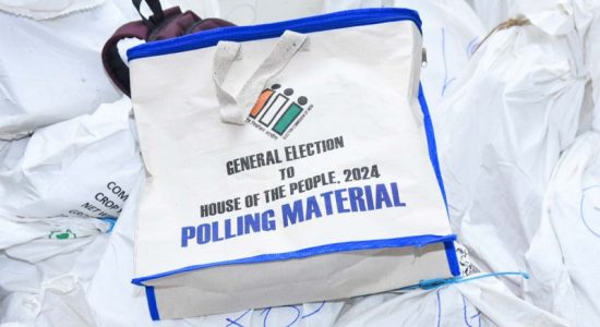 The Polling officers with Polling Materials