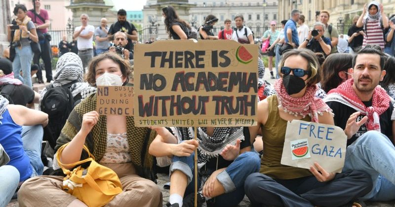 Dozens join pro-Palestinian demonstration at Berlin university