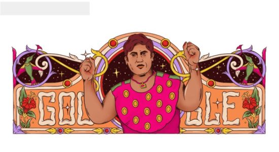 Google's doodle on India's first professional female wrestler Hamida Banu