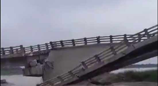 The under-construction bridge on Bakra river in Bihar suddenly collapsed