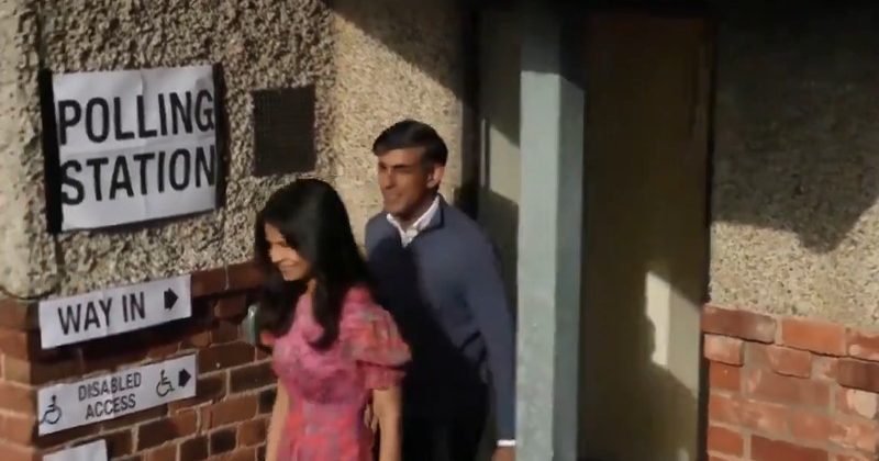 Rishi Sunak casts his vote in Yorkshire constituency