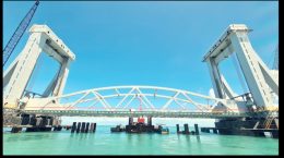 New Pamban Bridge, roaring waves below, trains running above