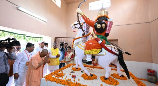 a 40-foot-high statue of Maharaja Suheldev made of bronze metal.