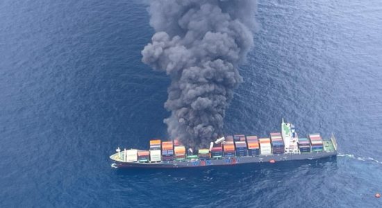 Rescue operation on burning container ship, efforts intensified to avert danger