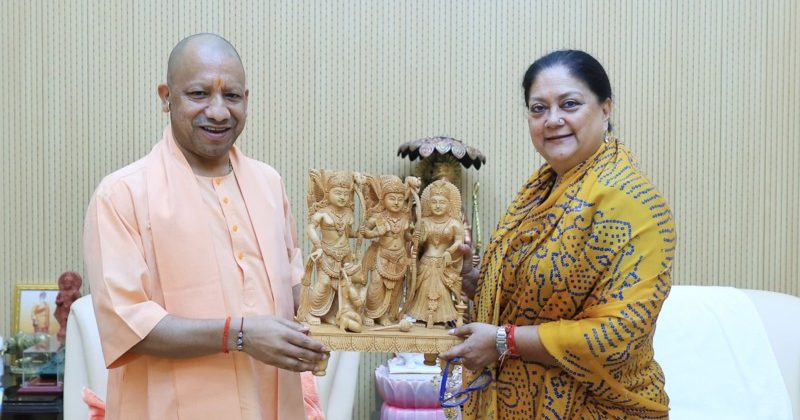 Smt Vasundhara Raje meets Chief Minister Yogi Adityanath