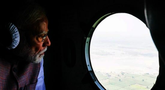 Modi views flood-affected areas of Punjab from aerial view