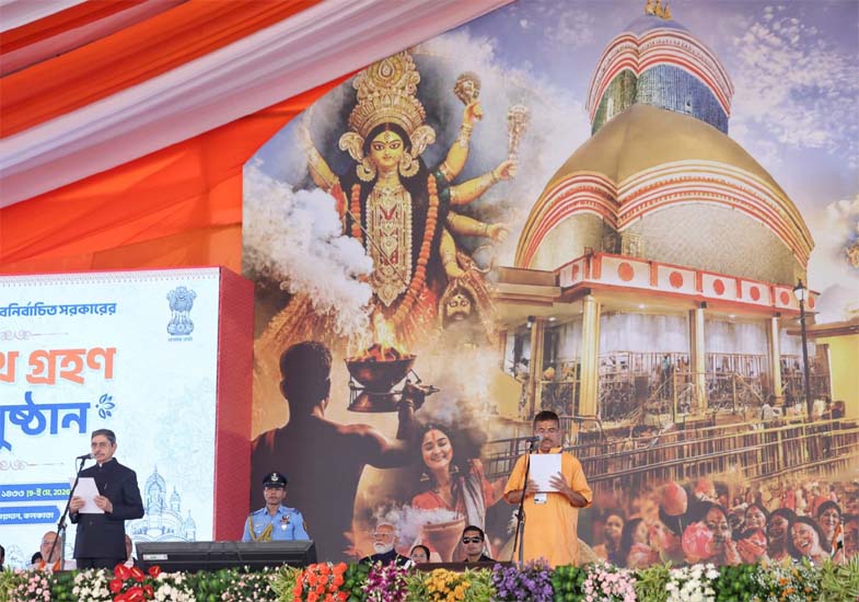 First BJP Government in West Bengal, Suvendu Adhikari Sworn in as Chief Minister