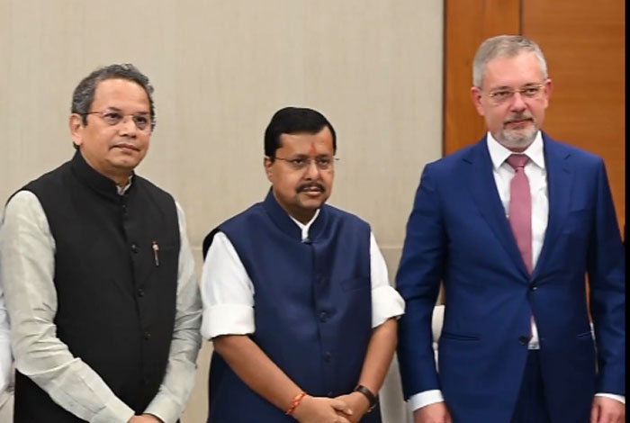 Russian Ambassador Denis Alipov Meets BJP President Nitin Nabin